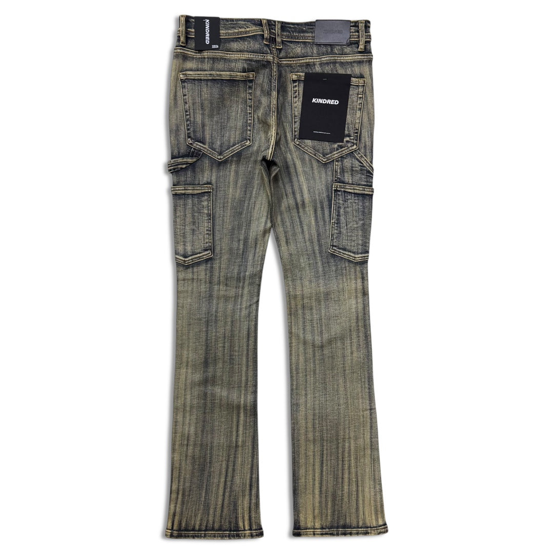 Kindred Men’s Rhinestone Stacked Jeans Mud Blue Wax