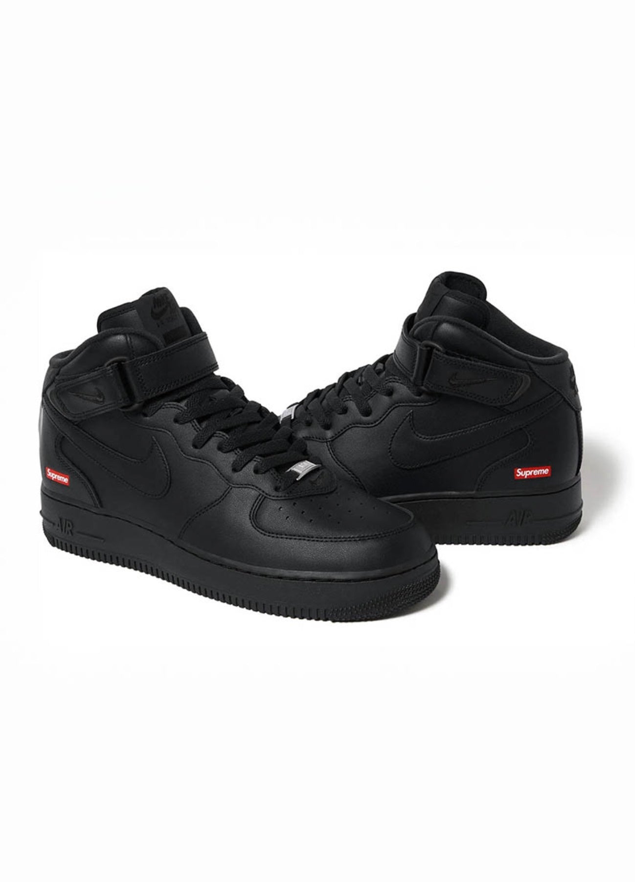 Nike Supreme x Air Force 1 Mid 'Box Logo - Triple Black' 2024