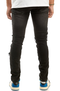 KDNK Men's Wreck V2 Jeans – Black/Blue