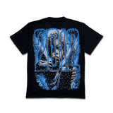 G west Men's Broken Angel Rhinestone Tee Black/Blue