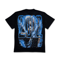 G west Men's Broken Angel Rhinestone Tee Black/Blue