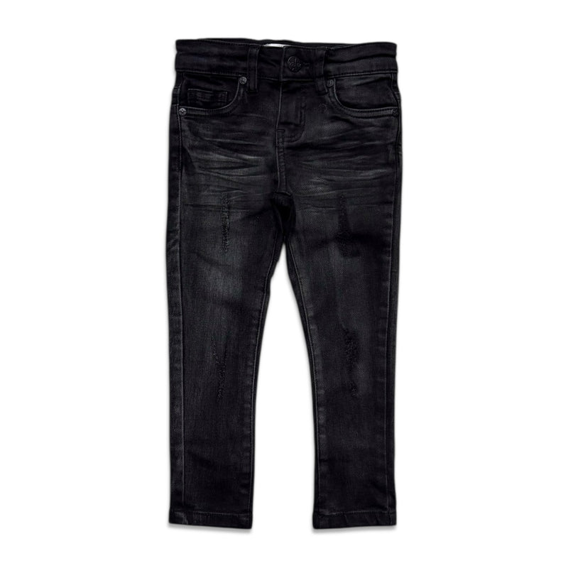 Premium disaster kids's ripped jean black two tone