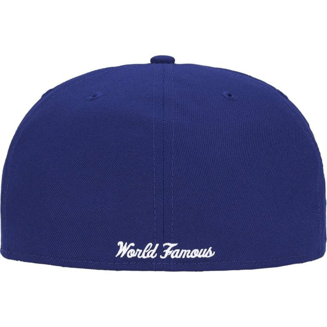Supreme Shop Anniversary Box Logo 59FIFTY Fitted Hat Navy LA