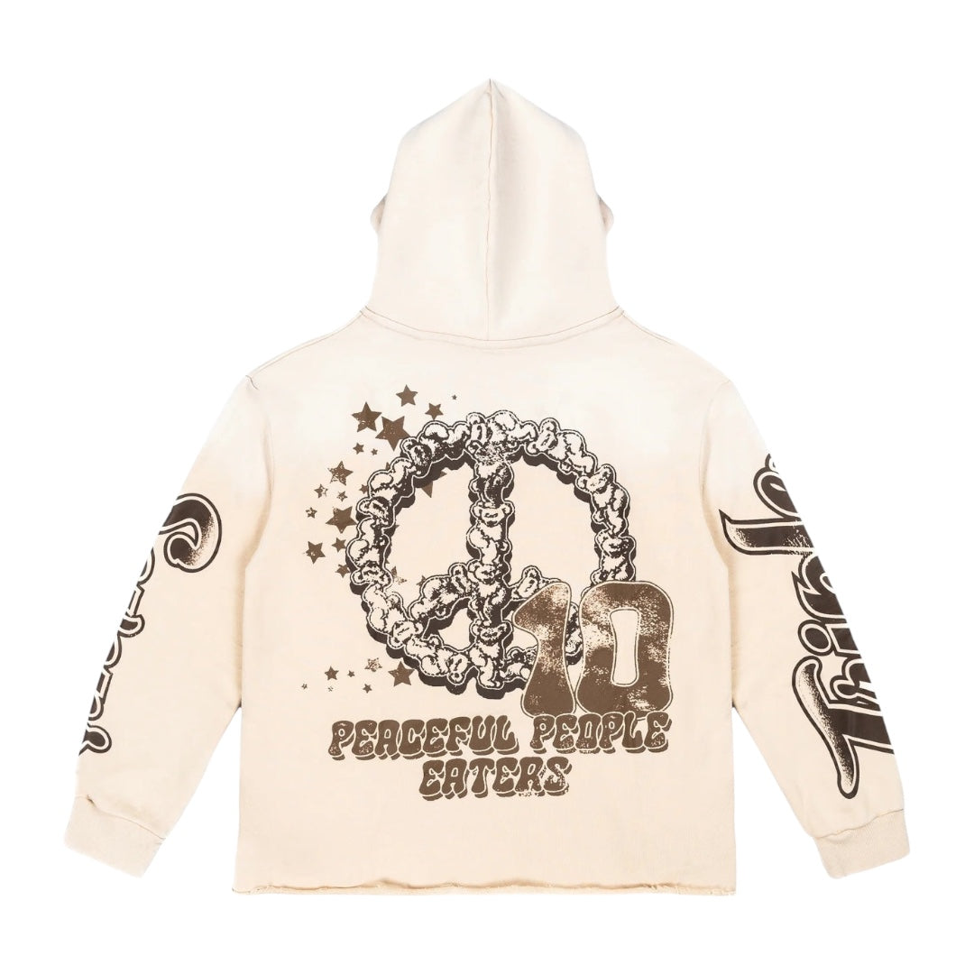 Triple Sevens All Star Football Hoodie Cream/Brown