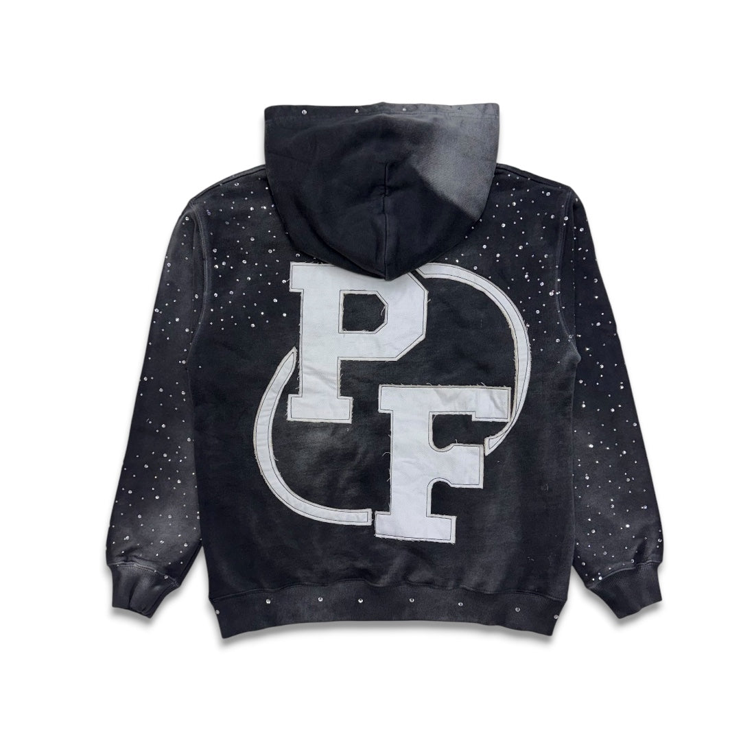 Pushin Flowers PF 25 Rhinestone Hoodie Black