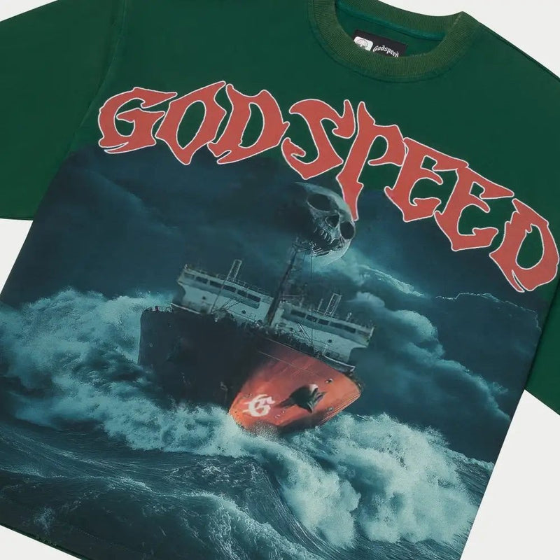 Godspeed Sea Sick T-shirt Green