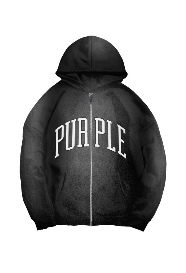 Purple brand (black hwt fleece full zip hoodie)