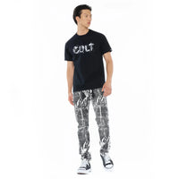 Cult of Individuality Heavyweight Crew Neck Tee "Plaster Logo" in Black