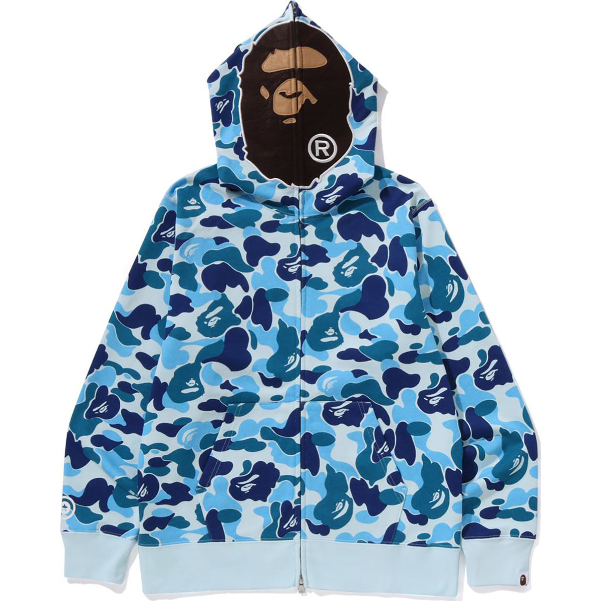 Bape Men’s Abc Camo 2nd Ape Full Zip Hoodie Blue