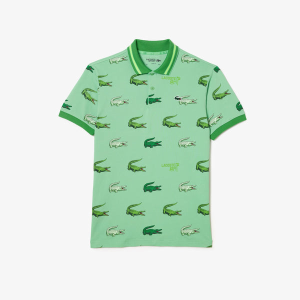 Lacoste (Men's Green Croc Print Golf Polo)