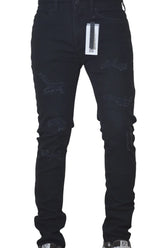 Dnm Story Men's Botton Rips jeans Black