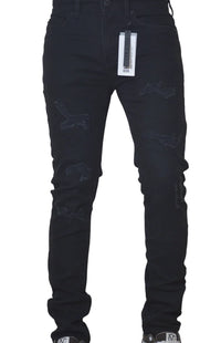 Dnm Story Men's Botton Rips jeans Black
