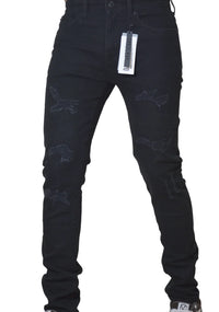 Dnm Story Men's Botton Rips jeans Black