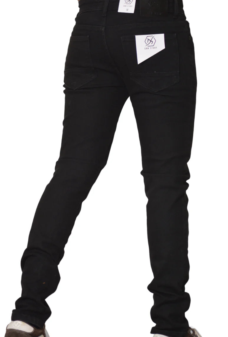 Dnm Story Men's Botton Rips jeans Black