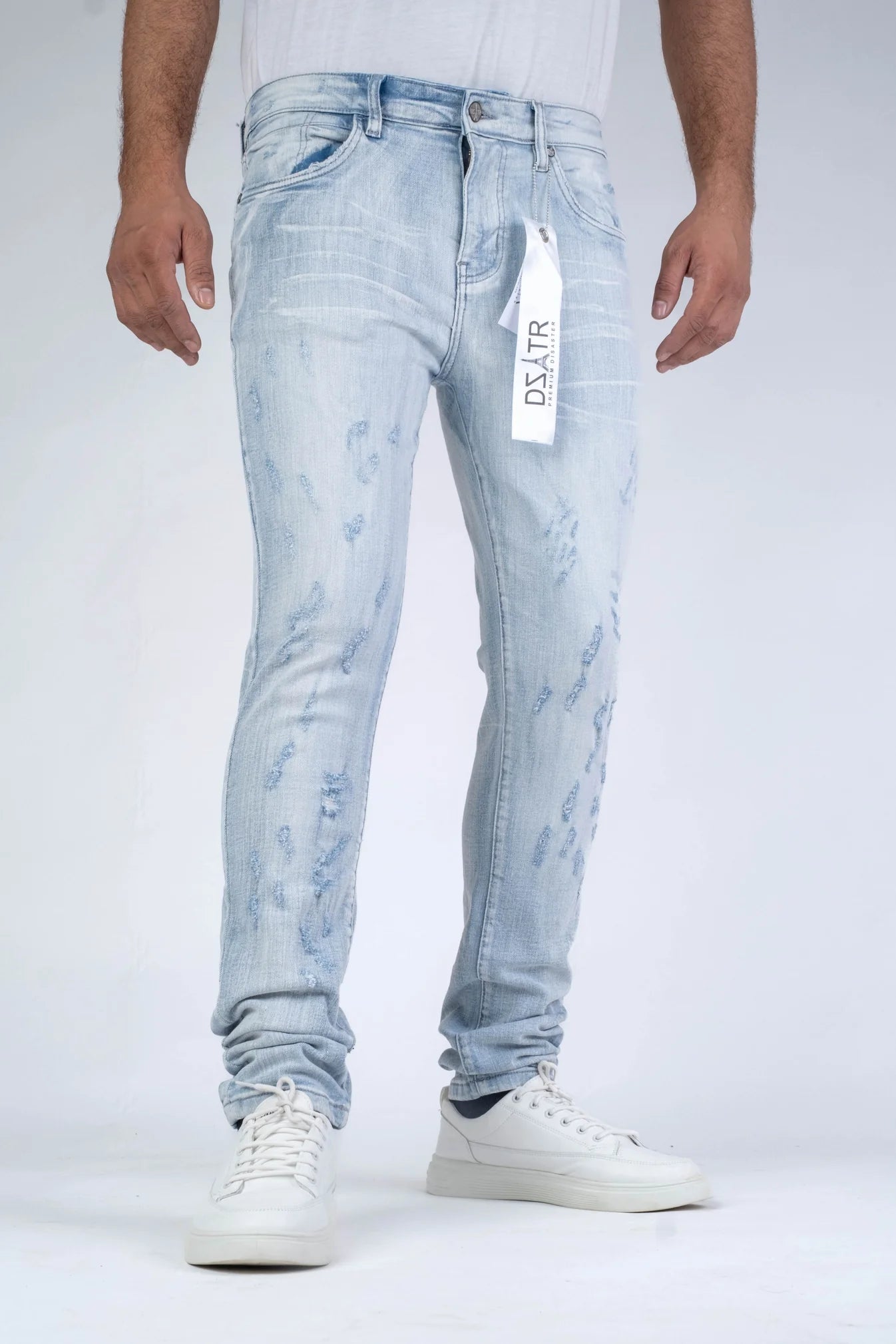 Premium Disaster Men's classic ultra stretch denim jean ice ripped