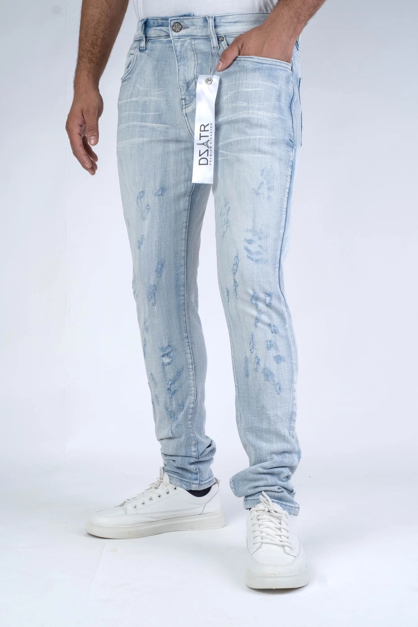 Premium Disaster Men's classic ultra stretch denim jean ice ripped