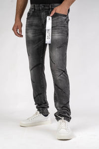 Premium Disaster Men's classic Ultra Stretch Denim jeans Black Cross