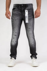 Premium Disaster Men's classic ultra stretch denim jean black grate