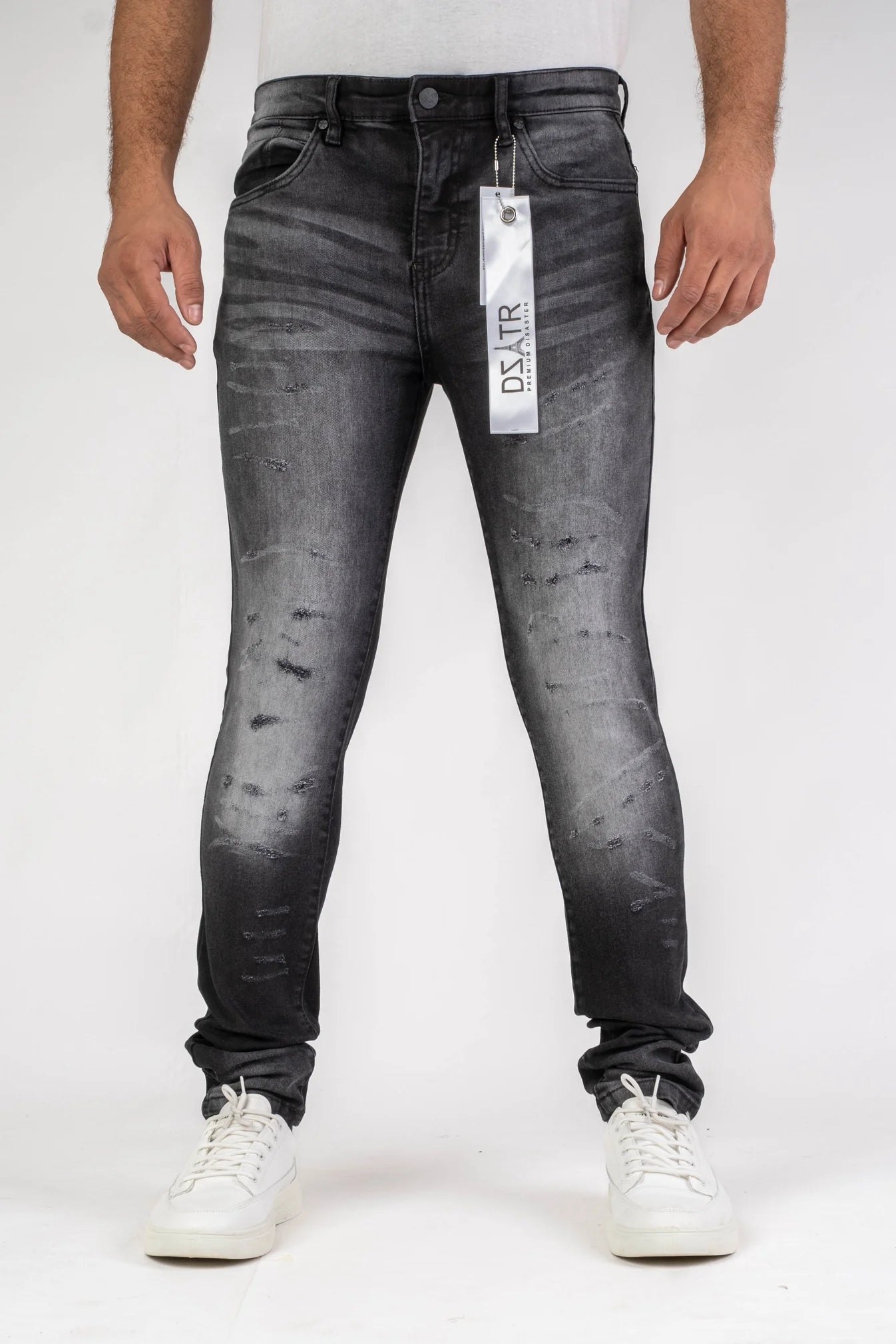 Premium Disaster Men's classic ultra stretch denim jean black grate