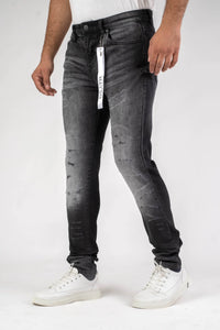 Premium Disaster Men's classic ultra stretch denim jean black grate