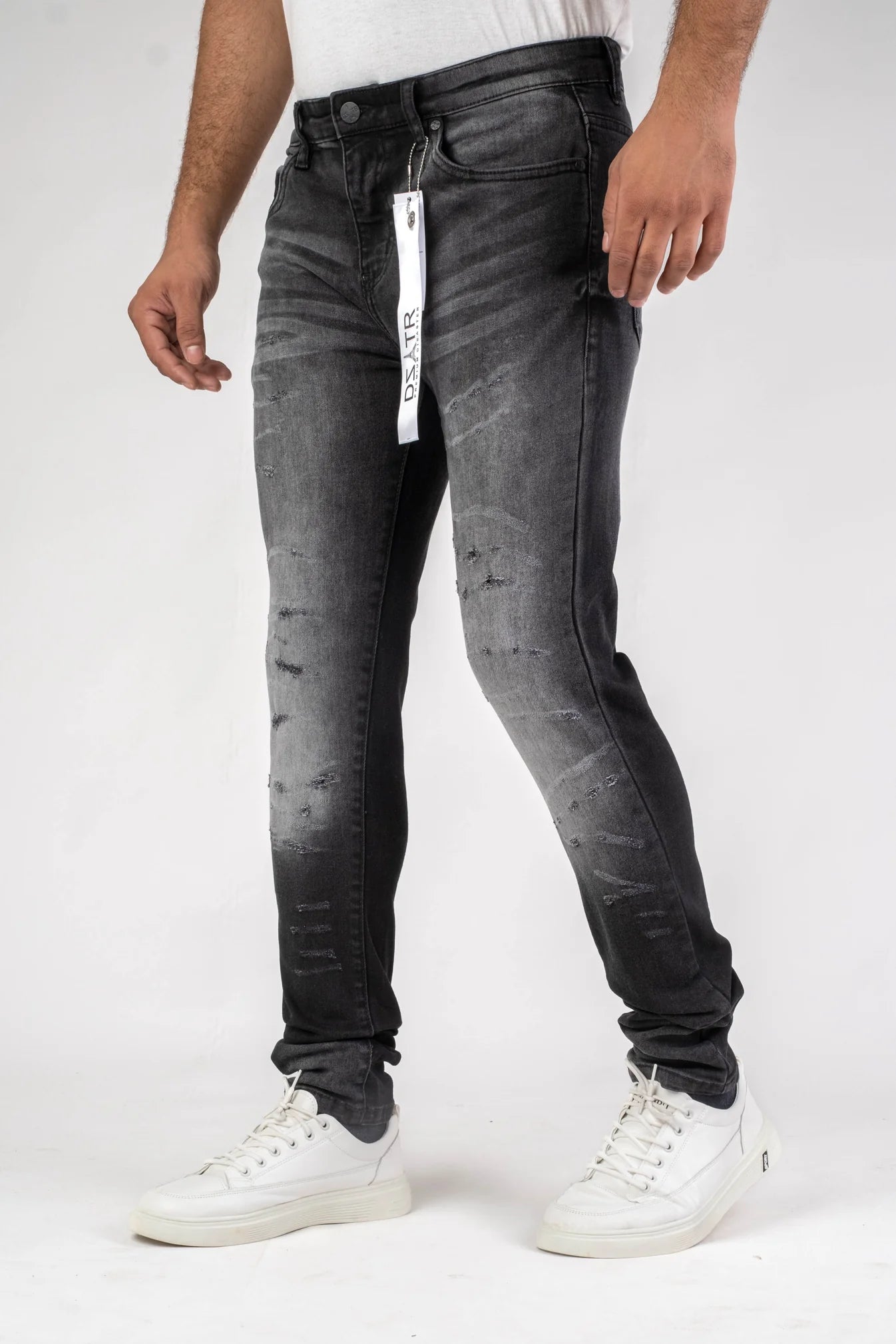 Premium Disaster Men's classic ultra stretch denim jean black grate