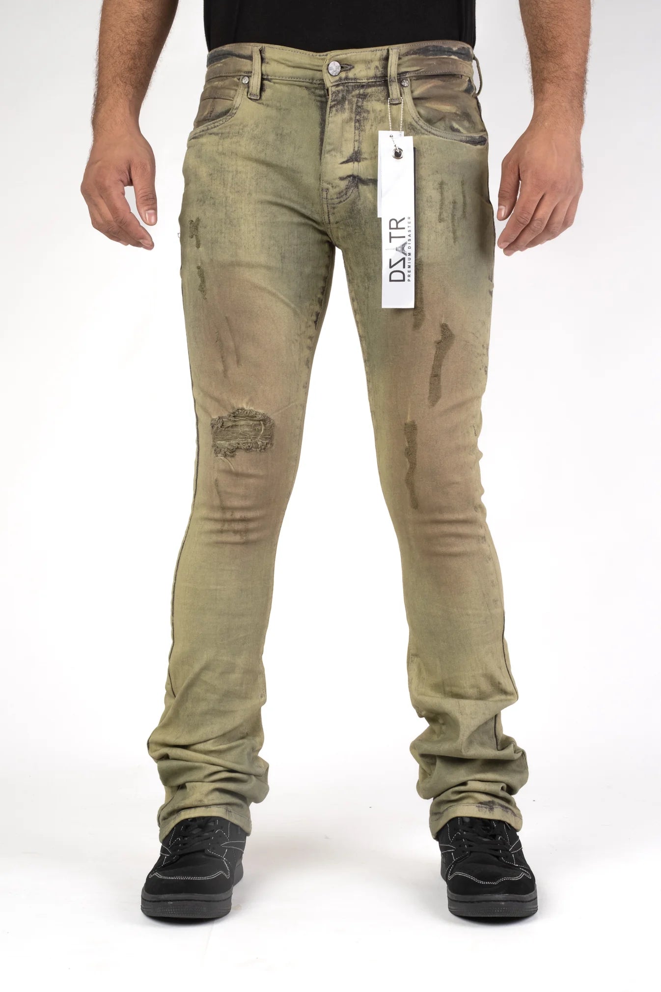 Premium Disaster Men's classic ultra stretch stacked denim jeans Vintage