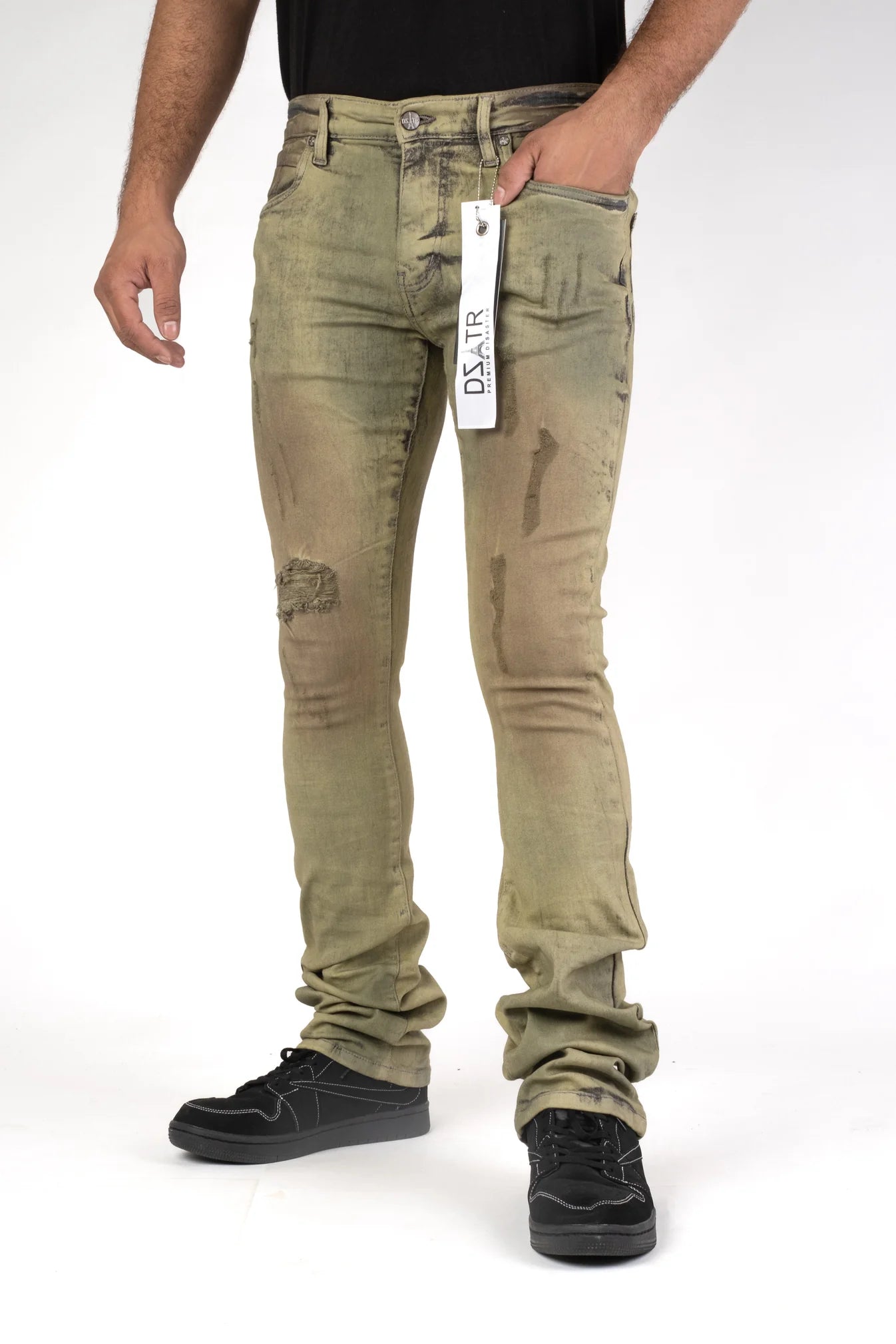 Premium Disaster Men's classic ultra stretch stacked denim jeans Vintage