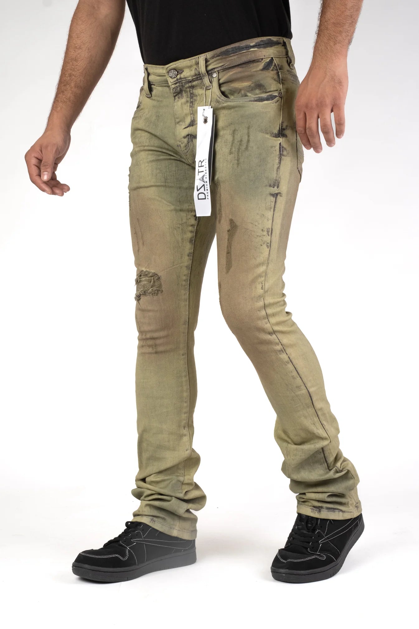 Premium Disaster Men's classic ultra stretch stacked denim jeans Vintage