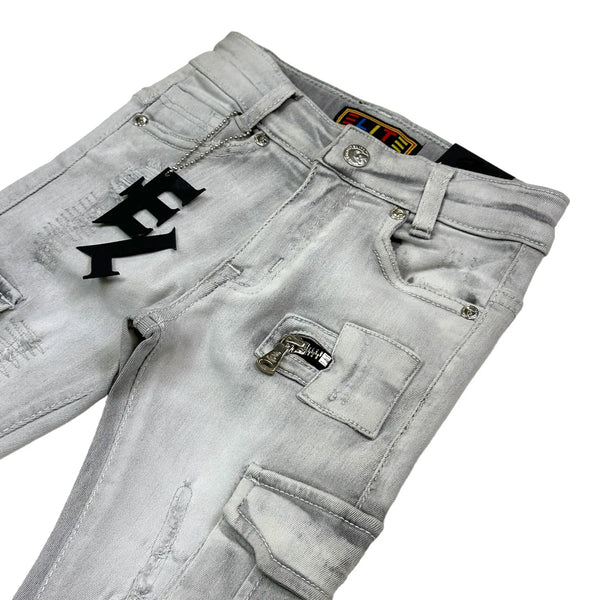 Elite Denim (Kids grey cargo Premium Stack Jean)