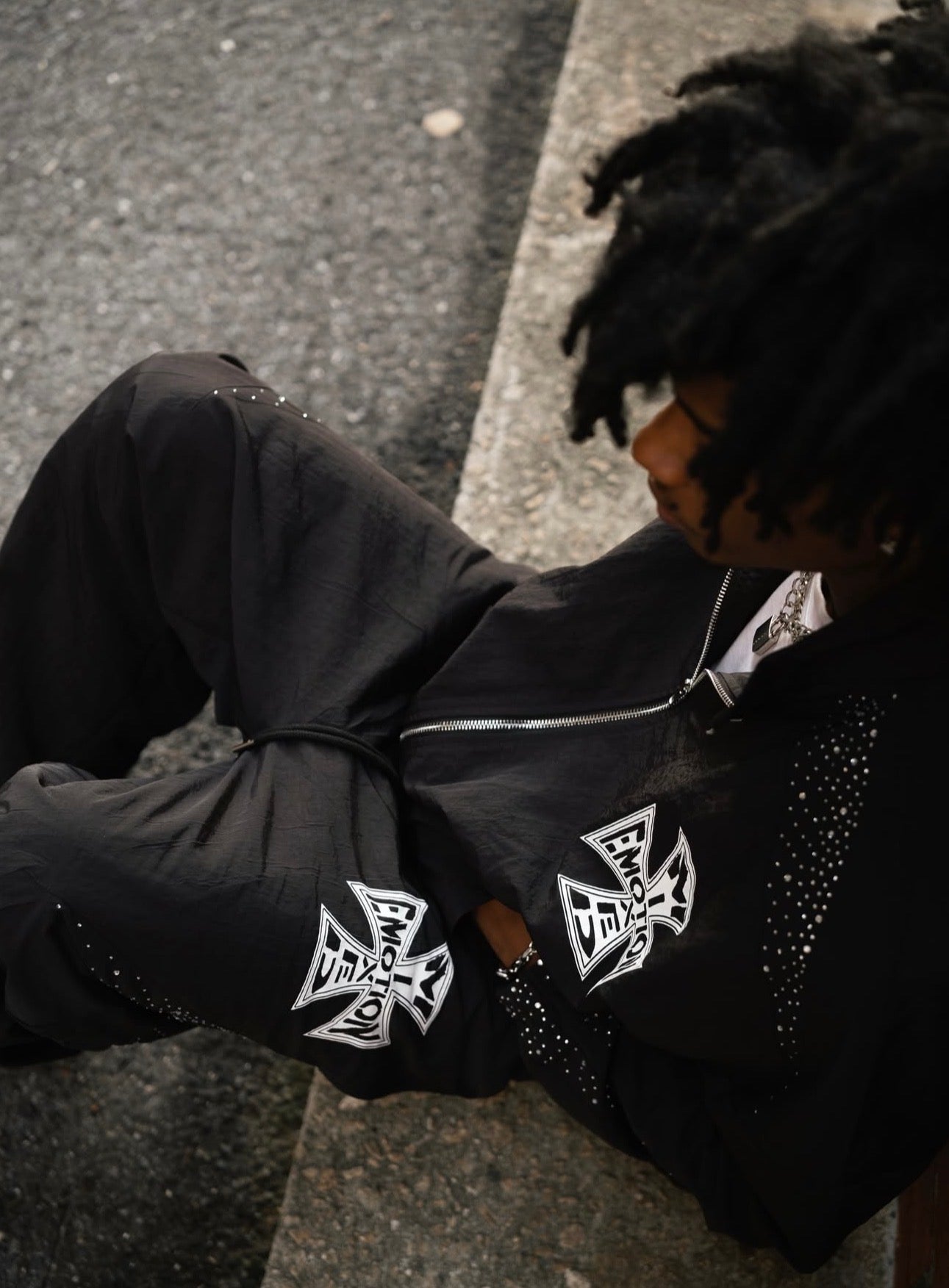 Mixed Emotion Nylon Classic Tracksuit Black