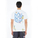 Cult of individuality Heavyweight Crew Neck Tee "Crayon Logo" in White