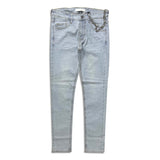 Kdnk Men's rhinestone skinny jeans light blue wash