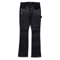 Kindred Men’s Rhinestone Denim Stacked Jeans Black