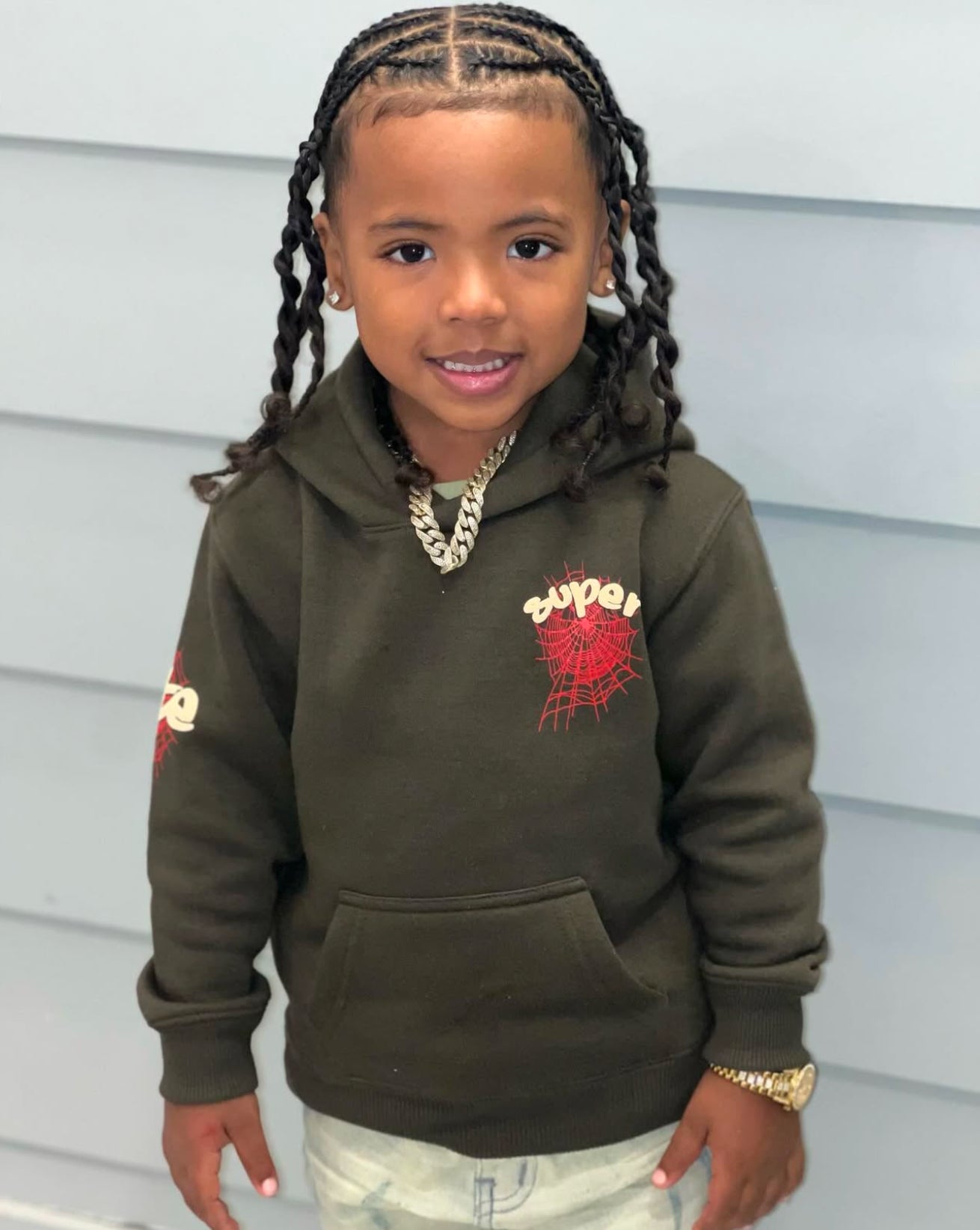 Barielle 10011 Driedelig Hip Hop Outfit voor Kinderen, Hoodie met Netmouwen, Crop Top, Cargobroek met Kettingdesign, Dansoutfit, Rood, 134-140 Barielle 10011 Driedelig Hip Hop Outfit voor Kinderen, Hoodie met Netmouwen, Crop Top, Cargobroek met Kettingdesign, Dansoutfit, Rood, 134-140