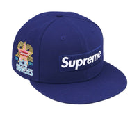 Supreme Shop Anniversary Box Logo 59FIFTY Fitted Hat Navy LA