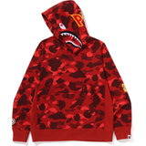 Bape Men’s Color Camo 2nd Shark Pullover Hoodie Red