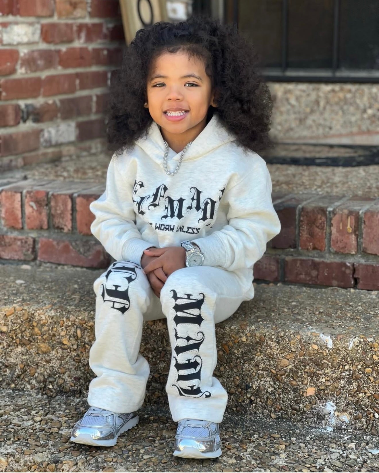 Focus kids light grey 'Self made stacked jogging set