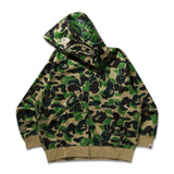 Bape ABC Camo Polyester Relaxed Fit Shark Full Zip Hoodie Green