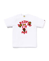 Bape Abc Camo College Milo Tee White X Pink