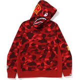 Bape Men’s Color Camo 2nd Shark Pullover Hoodie Red