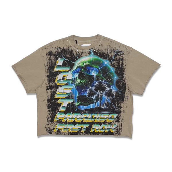 First Row Lost Paradise Cropped T-Shirt Tan