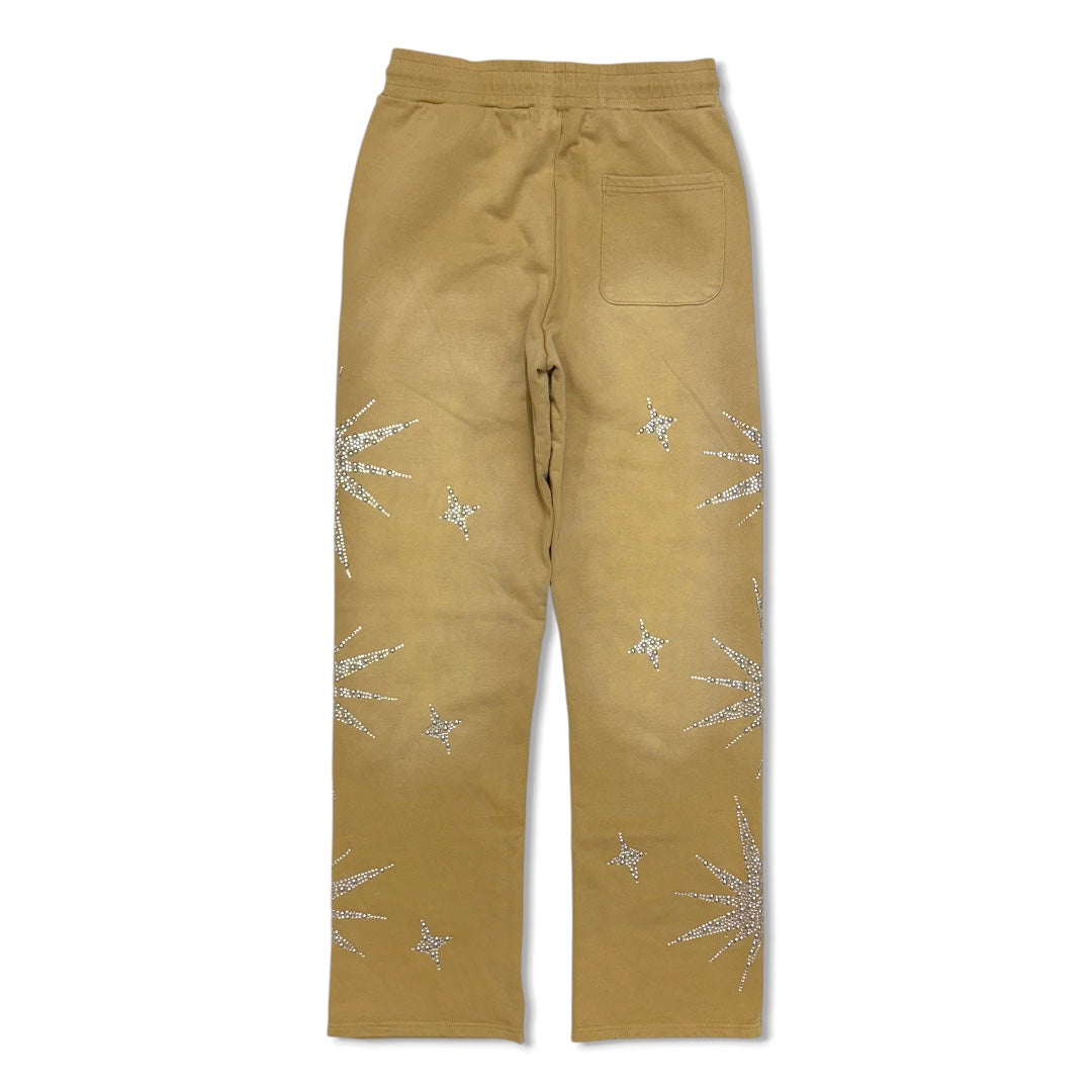 Majestik Men's Rhinestone Dyed Heavy Jogger set eggshell