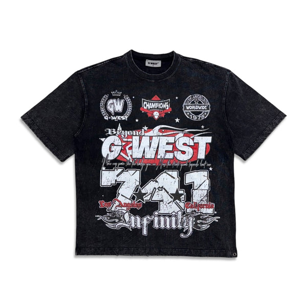 G West 'Champions 777 Infinity' T-Shirt - Black Wash