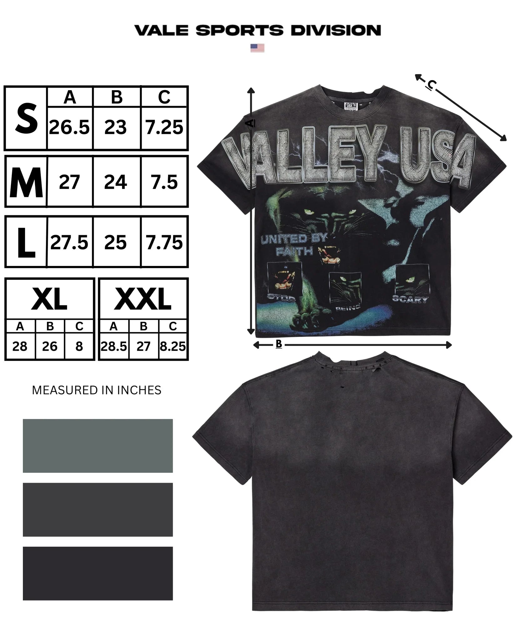 Vale Forever Faith Bling Tee Black