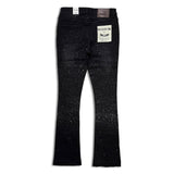 Reelistik Nyc Men's Rhinestone stacked jeans -black (RST-1204)