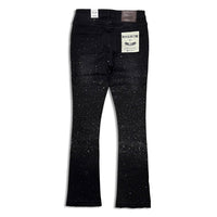 Reelistik Nyc Men's Rhinestone stacked jeans -black (RST-1204)