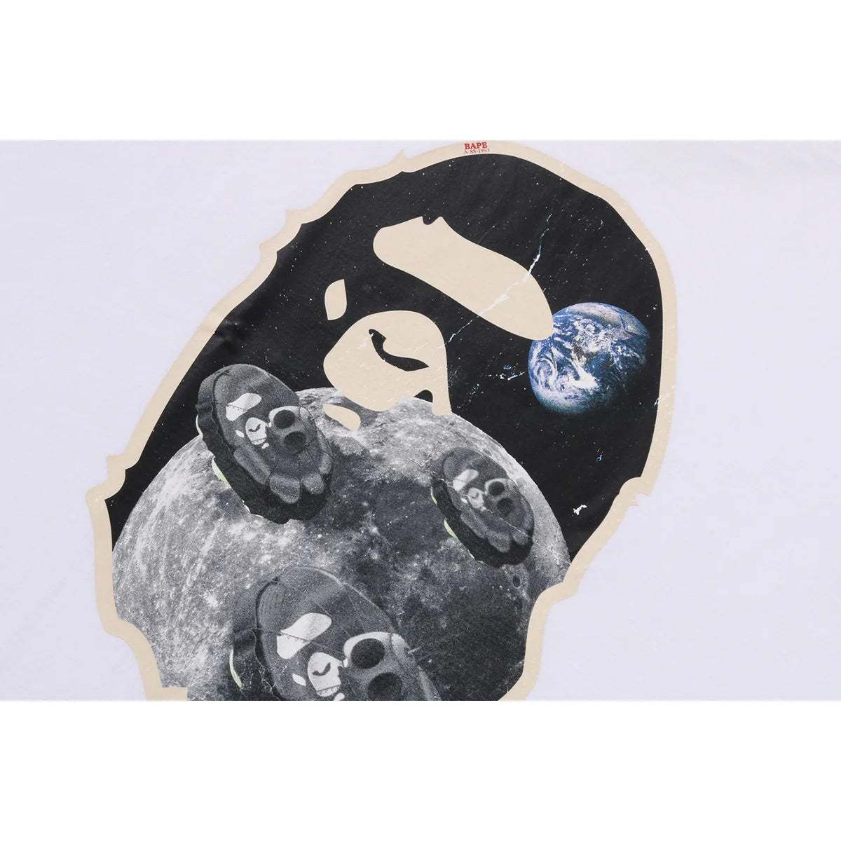 Bape Men’s Moon Ape Head Old Photo Tee White