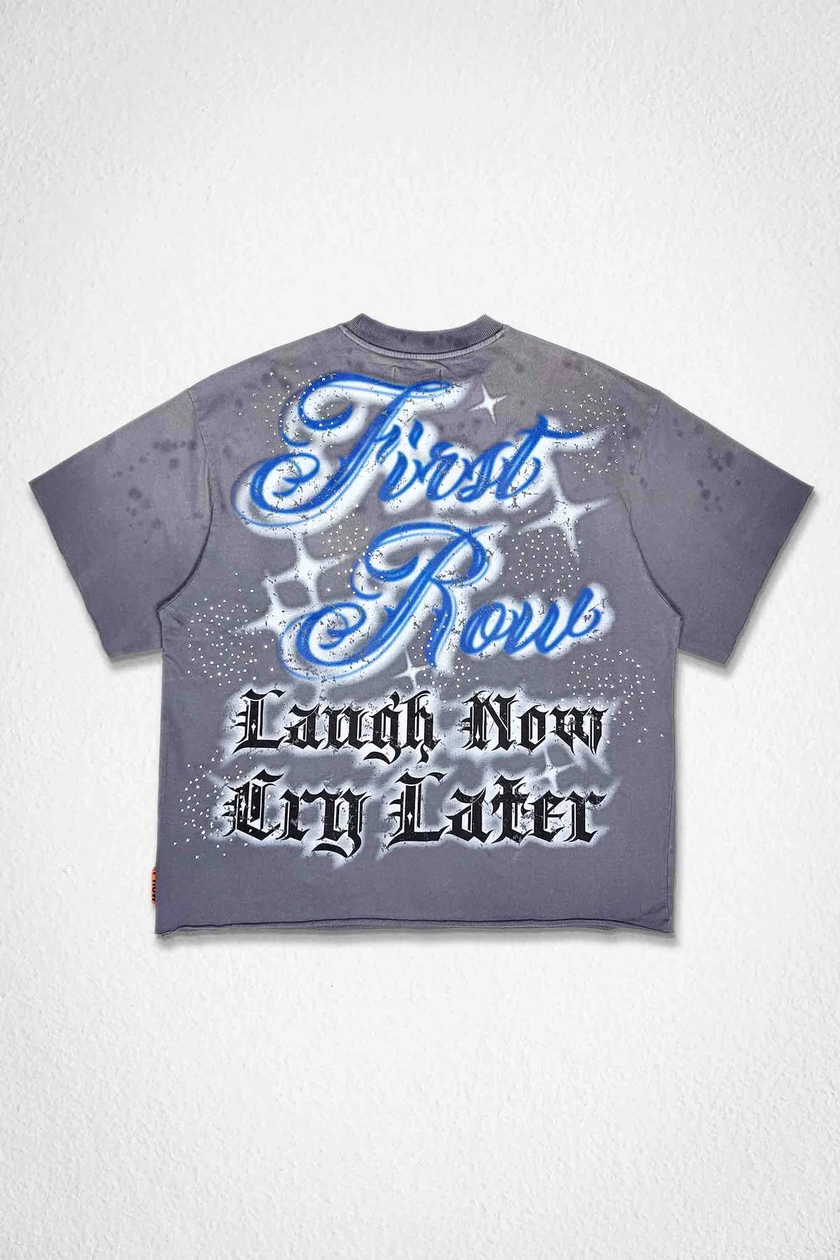 First Row Laugh Now Cry Later Two Face Tee Dark Grey