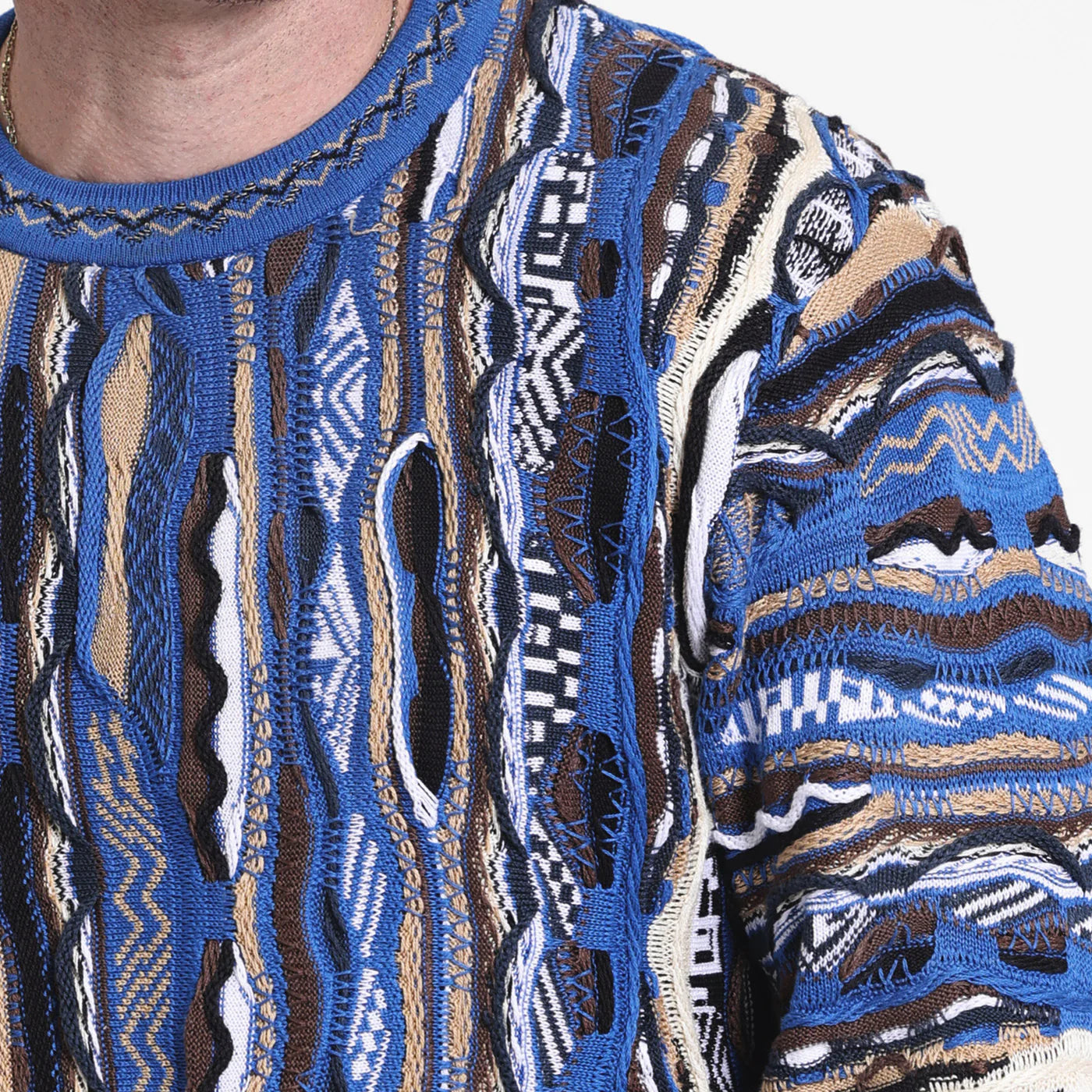 Coogi Australia Vegas Crewneck Sweater Blue Multi