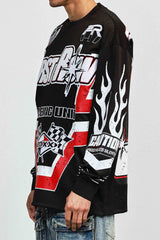 First Row Hard Racing Sport Long Sleeve Jersey Black